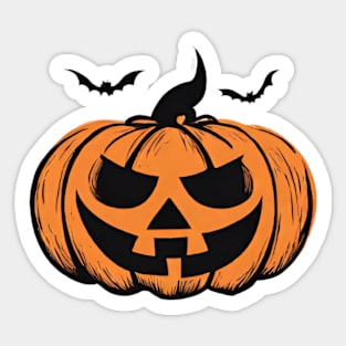 Happy Halloween pumpkin happy holidays illustration Sticker